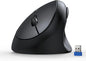 TECKNET Ergonomic Mouse, 4800 DPI 5 Adjustable DPI Levels, Wireless Vertical Mouse, 6 Buttons, 2.4G Silent Mouse for Laptop, PC, Chromebook, Mac - Black