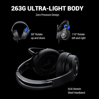 EKSA Headset with Microphone for PC, Computer Headphones with Noise Cancelling Microphone, Over-Ear All Day Comfortable, Immersive Sound 3.5mm Wired Gaming Headset for Laptop/Xbox/Switch/PS4/PS5