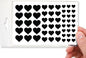 Blocked Stackable Webcam/Camera Vinyl Covers | 57 Low-Tack Restickable Webcam Sticker | 3-Sizes | Black 57-Pack Hearts (Muted Matte)