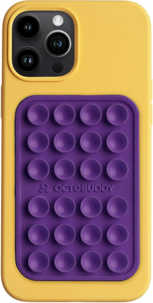 OCTOBUDDY Classic - Silicone Suction Phone Case Adhesive Mount - Hands-Free, Strong Grip Holder for Selfies & Videos - iPhone & Android Compatible - 2.25″ x 3.25″, Wisteria
