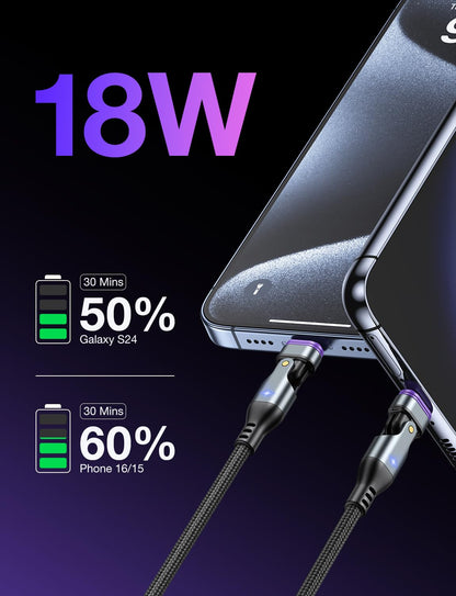 AUFU 16PIN USB-C Magnetic Charging Cable 3-Pack