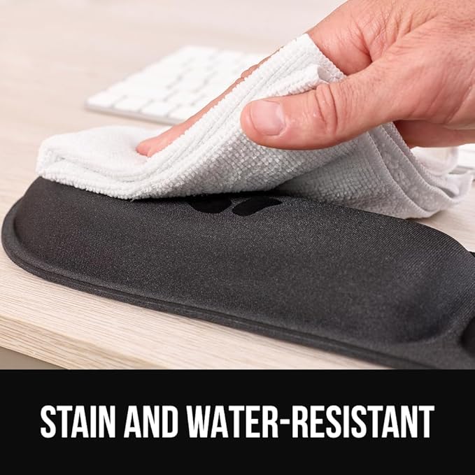 GORILLA GRIP Silky Gel Memory Foam Wrist Rest for Computer Keyboard, Mouse, Foldable Design for Typing Pain Relief, Desk Pads Support Hand and Arm, Mousepad, Stain Resistant, 2 Piece Pad, Jet Black