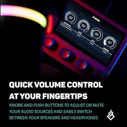 BEACN Mix - USB C Windows Audio Controller with a Beautiful 5” Color Display and 4 Smooth Push-Button encoders for Streaming, Gaming, Podcasting, and Work from Home Applications (Dark)