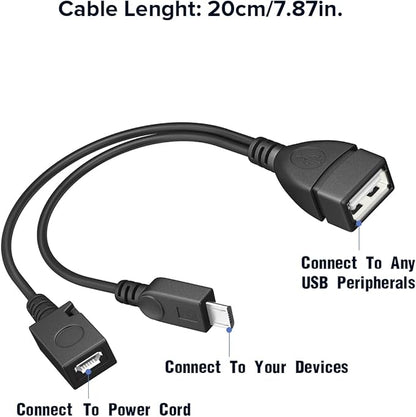 ANDTOBO 2-in-1 Micro USB (OTG Cable with Power) Adapter Replacement for Fire Stick 4K /Host Devices/PlayStation Classic etc- 2 Pack