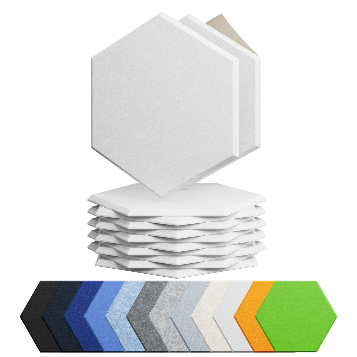 12 Pack Hexagon Acoustic Panels Self Adhesive Sound Proof Foam(Silver Gray)