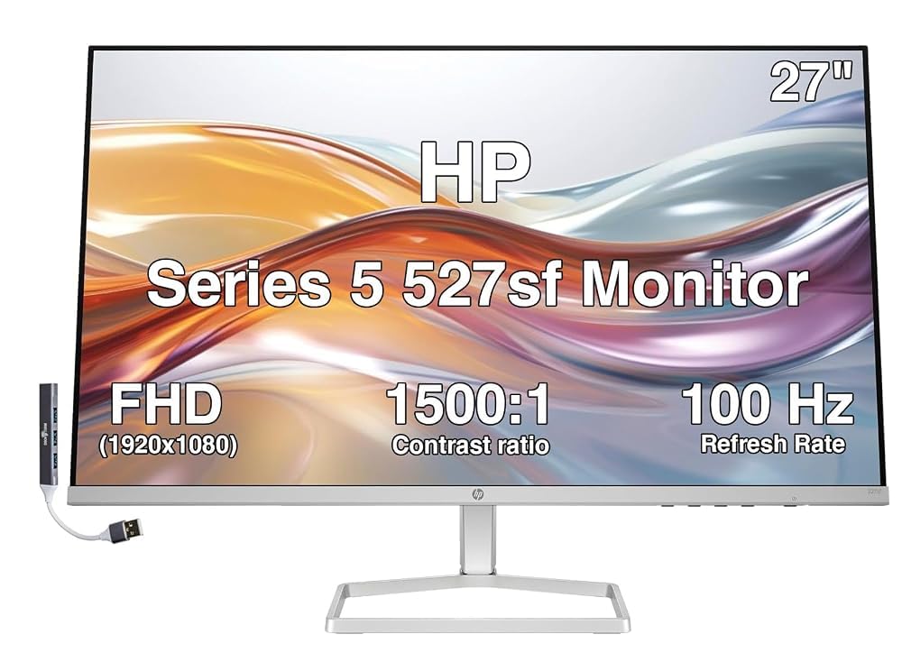 HP Series 5 527sf Monitor (Replaces Model M27h) 27" FHD IPS Display (2Pack)