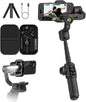 Professional Gimbal Stabilizer for Smartphone,Built-in 18CM Extension Rod and Powerful Fill Light,360°Inception,Face&Object Tracking Stabilizer,3-Axis Gimbal for iPhone& Android-Smart S2