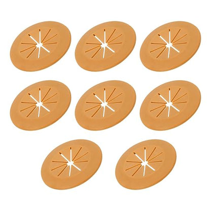 PATIKIL Desk Grommet 1-9/16", 8 Pcs Round Cable Grommet Cord Hole Cover with Adhesive Tape Flexible Table Wire Organizer for Office Home Table Countertop, Light Brown