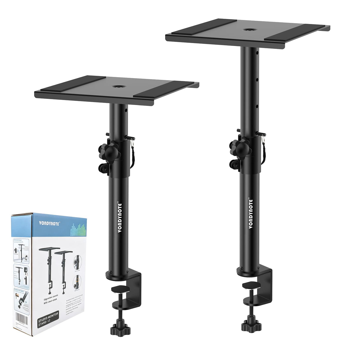 Vondynote Set of 2 Desktop Studio Monitor Speaker Stands Bookshelf Speaker Stands