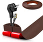 Floor Cord Cover Self Adhesive Cord Hider,10FT Cable Management, Extension Strip Protector for Wires, Prevent Cable Trips for Offices, Gyms, Exhibitions Cavity:0.47"(W) x 0.35"(H) Coffee