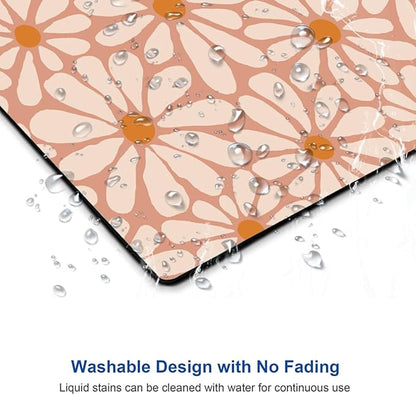 Mouse Pad, Premium-Textured Mouse Mat, Non-Slip Rubber Base Mousepad for Laptop, Computer & PC,9.5×7.9 in,Beautiful Orange Floral