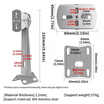 ZT-NET ZT-NET Security Camera Corner Pole Mounting Bracket Stainless Steel