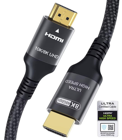 Certified 10K 8K 4K HDMI 2.1 Cable 1.5FT, 48Gbps Ultra High Speed HDMI Cord