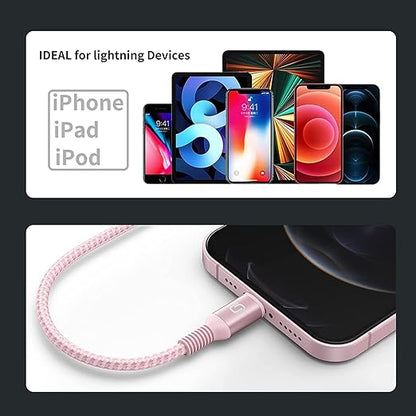 iPhone Charger Cable 10ft, 3Pack MFi Certified Extra Long Lightning Cable 10 Foot Fast Charging Cord Durable Nylon Braided USB Cable for iPhone 14 13 12 11 Pro Max XS XR X 8 7 6s 5 Plus/iPad/AirPods