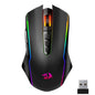 Redragon Wireless Gaming Mouse with RGB Backlit, 8000 DPI, with Fire Button, Macro Editing Programmable,70Hrs for Windows/Mac, Rechargeable, White, M910-WS