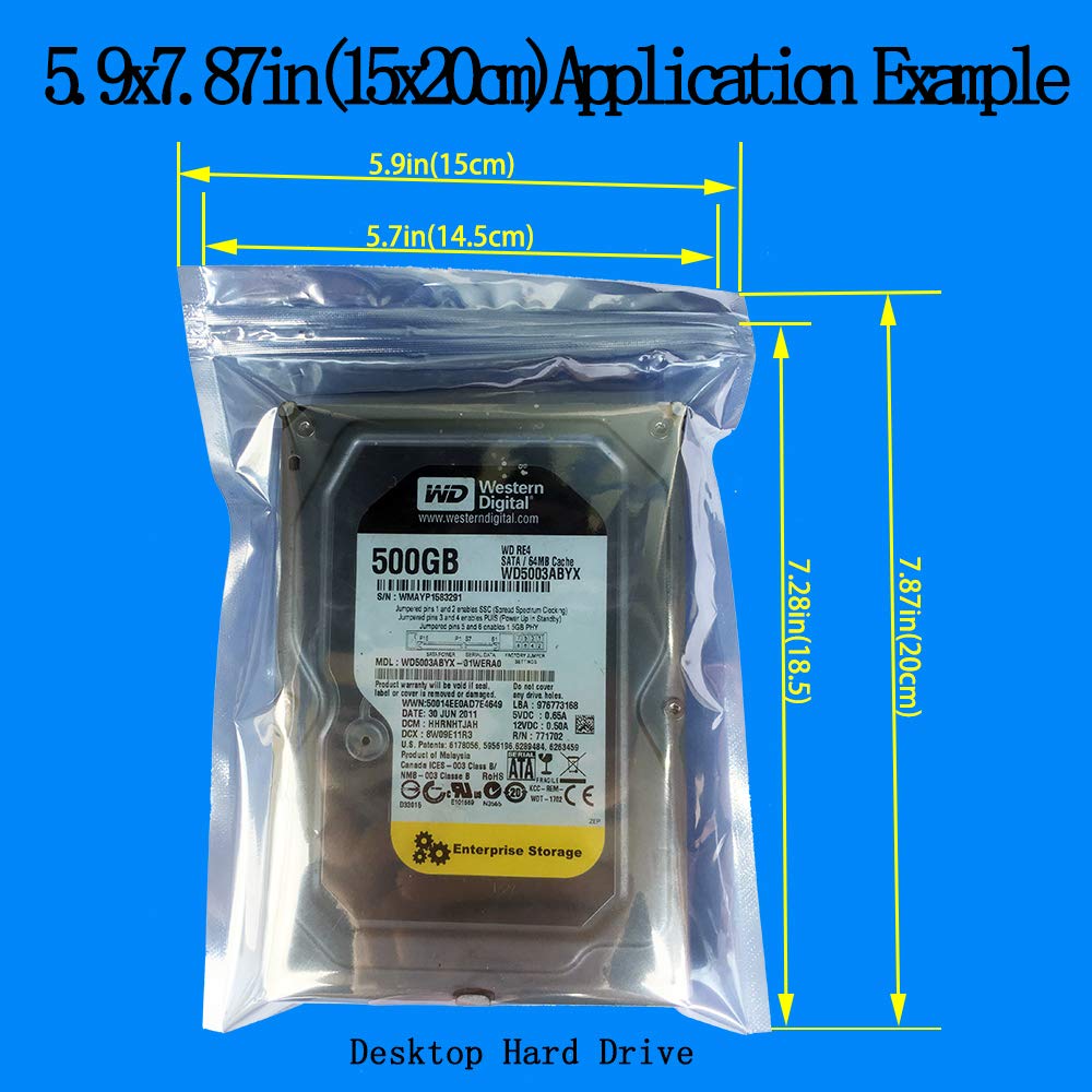 Daarcin AntiStatic Bags 30pcs Mixed Sizes ESD Resealable Shielding Bag