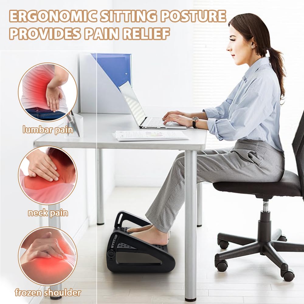 CasaZenith Foot Rest, Six Heights Adjustable Foot Rest Under Desk at Work