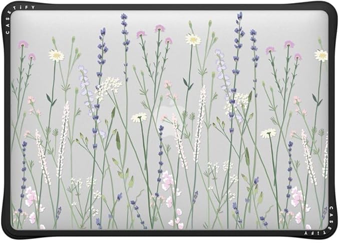 CASETiFY Impact MacBook Air 13" (M1/Intel) Case [Cushioned Impact Corners/Scratch-Resistant/Anti-Slip Grip] - Gigi Garden Florals - Clear Black