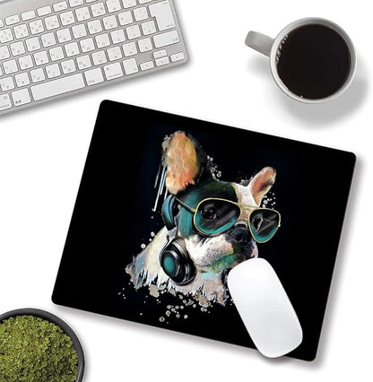 Square Mouse Pad, Colorful Stylish Bulldog Mouse Pad, Mouse Mat Square Waterproof Mouse Pads Non-Slip Rubber Base MousePads for Office Laptop