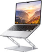 Foldable Aluminum Laptop Stand for 10-17.3" Laptops, Height Adjustable Portable Ergonomic Computer Holder, Space Saving Desk with Heat Dissipation. Compatible with MacBook/Dell/HP etc, Silver