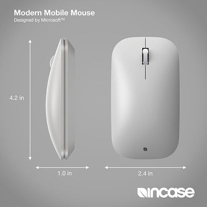 Incase Modern Mobile Mouse – Designed by Microsoft – Lightweight, Precision Navigation, Right/Left Hand Use, Scroll Wheel, BlueTrack Technology, Wireless Bluetooth for Mac/Windows/8/10/11 (Platinum)