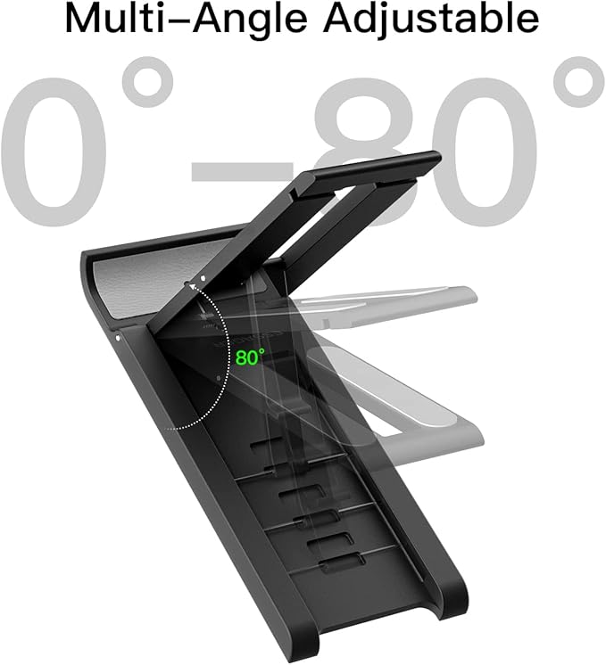 ESSAGER 2 Pack Foldable Mini Cell Phone Stand, Adjustable Mobile Phone Holder for Desk Compatible with iPhone/Kindles/Smartphones (Black)