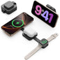 2026 for iPhone 16 Pro Max 3 in 1 Foldable Wireless Charging Station for MagSafe Magnetic Charger, Travel Stand 20W Charge Multiple Devices for iPhone 16/15/14/12/11/X-Apple iWatch Ultra/SE AirPods