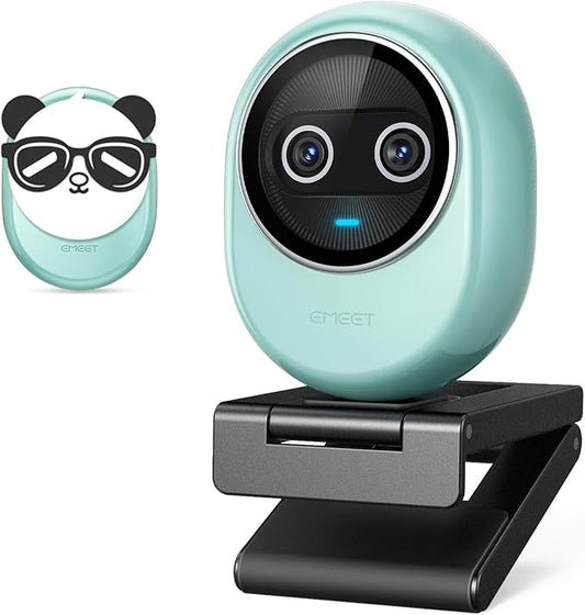 EMEET Piko+ (Piko Plus), World’s 1st Dual-Camera AI-Powered 4K Webcam, 1/2.55'' Sony Sensor, 3 Mics&3 Sound Modes, Panda Magnetic Privacy Cover, USB C-C&C-A, Ideal for Livestreamers