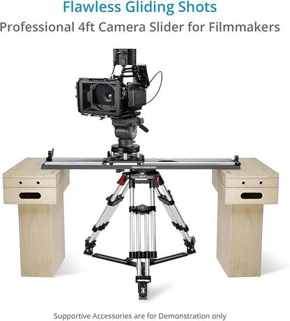 PROAIM Flyking PRO 4ft Mitchell Video Camera Slider for Videomakers & Filmmakers. with 360° Sweeping Panning & Quick Flip Lock. Payload up to 100kg / 220lb.
