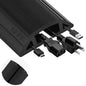 MYFAMIREA 10FT Floor Cord Cover Heavy Duty Cable Cover Protector 3 Channels Extension PVC Floor Wire Cover Outdoor Cord Hider Management Cord Cover for Wire on Floor for Home Office Outdoor, Black