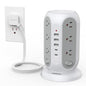 TESSAN Tower Power Strip Surge Protector, Flat Extension Cord 6 Ft, Grey