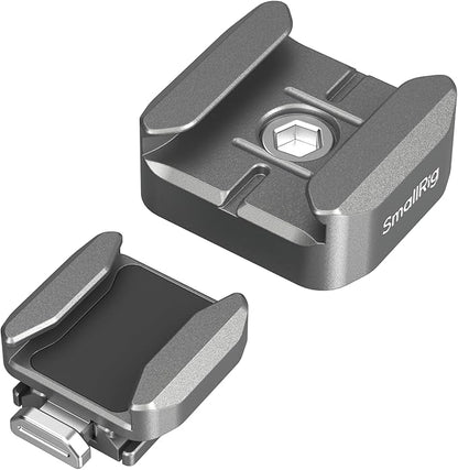 SmallRig HawkLock H18 Quick Release Support with Cold Shoe, Dual-Direction QR-Slide Cold Shoe Mount with Anti--Drop Pin & Silicone Pad, Load up to 1.8lb for LED Video Light, Microphone - 4500