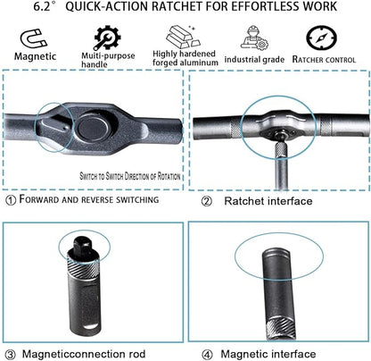 24 in 1 Magnetic Ratchet Screwdriver Set, DIY Mini Multi Bit Magnetic Screwdriver with Detachable Handle and Case for Electronics Repair, Furniture, Computers, Bicycle