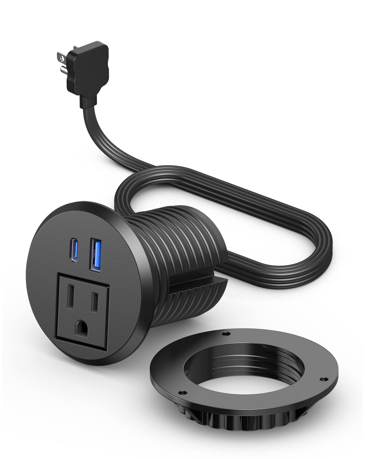 2 inch Desk Power Grommet USB C 20W,Ultra-Flat Plug Power Strip