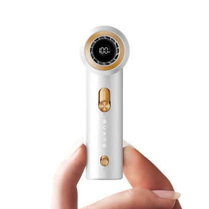 MUXNW Lipstick Size Mini Handheld Fan, 16800RPM 100-Speed Digital Display Pocket Fan, Anti-Mistouch Lock 1800mAh Rechargeable Portable Personal Fan White
