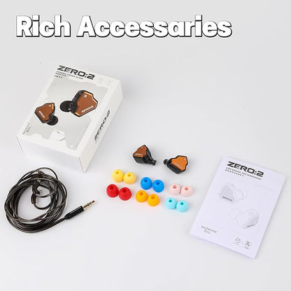 Linsoul 7Hz x Crinacle Zero:2 in Ear Monitor, Updated 10mm Dynamic Driver IEM, Wired Earbuds Earphones, Gaming Earbuds, with OFC IEM Cable for Musician (Orange)