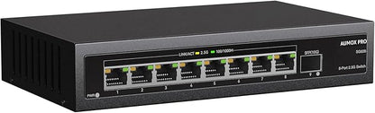 9 Port 2.5Gb Unmanaged Ethernet Switch with 8* 2.5G Base-T Ports, 1*10G SFP Ports, AUMOX PRO 60Gbps Switching Capacity Compatible with 100/1000/2500Mbps Plug and Play