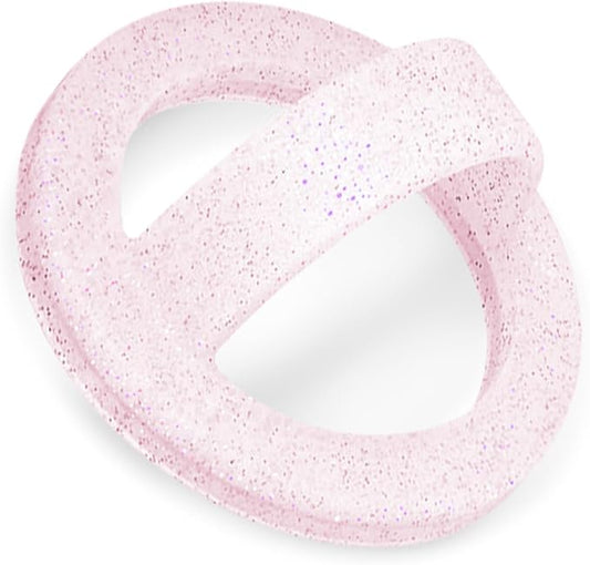 Magnetic Silicone Ring Grip Phone Holder, Loop Grip Phone Holder,Magnetic Phone Loop,Magsafe Phone Grip,Compatible with Magsafe for iPhone 16/15/14/13/12 Series (Pink Sparkle)