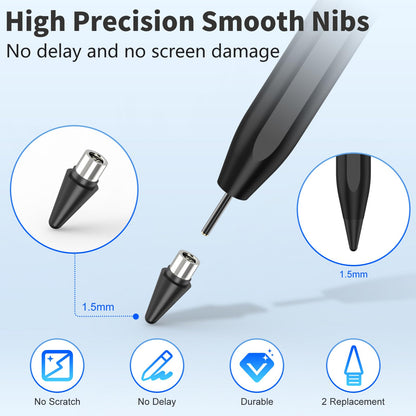 Stylus Pen for iOS&Android Touch Screens, Active Pencil for Samsung, Smart Digital Stylus Pens for Lenovo/Huawei/Vivo/Mi and Other Tablets, iPhone/Samsung/Google Pixel Smart Phones Drawing&Writing