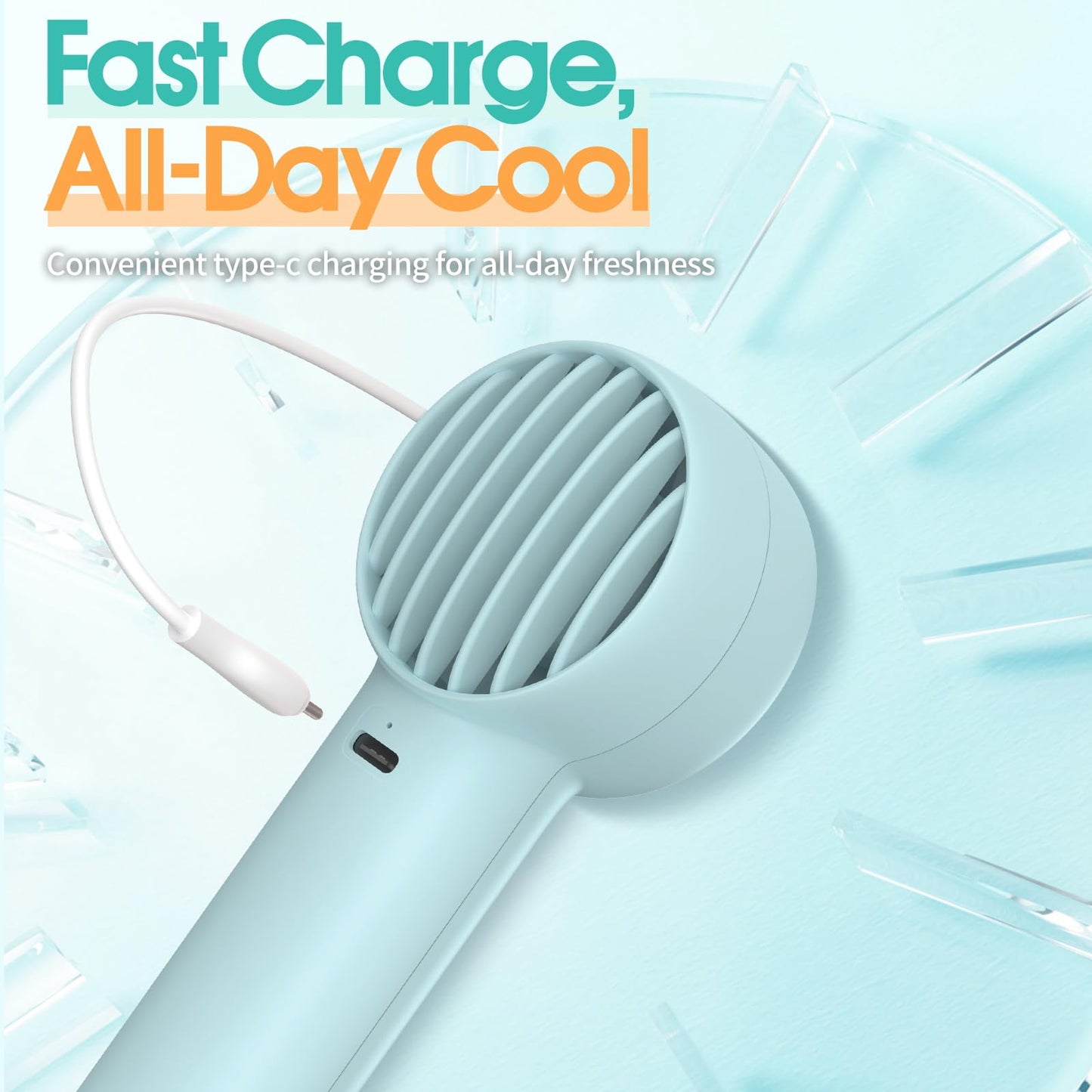 Mizong Mini Fan Portable Fan USB Rechargeable Handheld Fan with 3 Speed Wind Pocket Personal Cooling Fan for Desktop Travel Outdoor Vacation Concert Makeup Use
