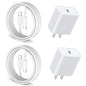Fast Charging for iPhone 17 16 15 Charger,2Pack 20W USBC Wall Charger Travel Plug Block Phone 16e Charging Cable for iPhone 17 Air/17 Pro/17 Pro Max/16 Pro/16 Pro Max/16 Plus/15/15 Pro/15 Pro Max/iPad