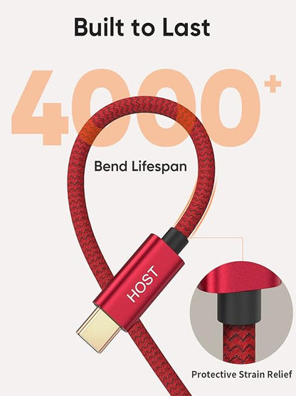 CableCreation 1FT USB C to Micro B Cable,10Gbps Speed External Hard Drive Braided,USB 3.1 Type C to Micro B Work for iPhone 15 Series,Seagate WD Westgate My Passport,MacBook Pro/Air, iPad/Tablet,Red