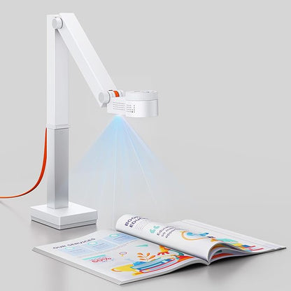 CZUR Fancy S Pro USB Document Camera for Teacher, 12MP 4K Webcam with Microphone and LED Light, Up to 60fps, Auto Focus, for Remote Teaching, Web Conference, for Mac and Windows, White