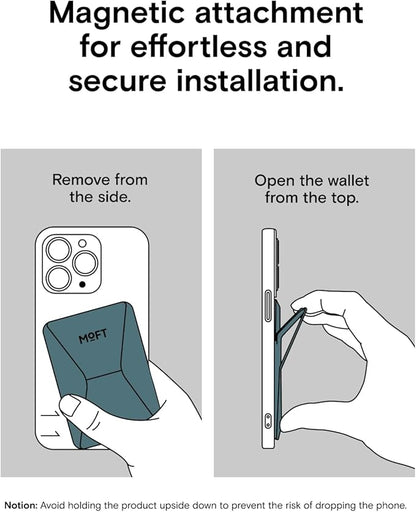 MOFT Magnetic Wallet Stand Compatible with iPhone 16/15/14/13/12 Series, Angle Adjustment & Magsafe Compatible MOVAS Phone Stand,Jungle