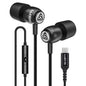 LUDOS Clamor Wired Earbuds in-Ear Headphones, 5 Years Warranty, Earphones with Microphone, Noise Isolating Ear Buds, Memory Foam for iPhone, Samsung, School Students, Kids, Women, Small Ears - Purple