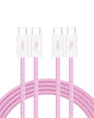 Belkin USB C to USB C Cable 2-Pack, 6.6ft, 60W - Type C Charger, iPhone Charger Cord, Soft, Braided, Flexible for iPhone 16, Galaxy S25, Pixel 9, Airpods, iPad Pro & More, Travel Essentials - Pink