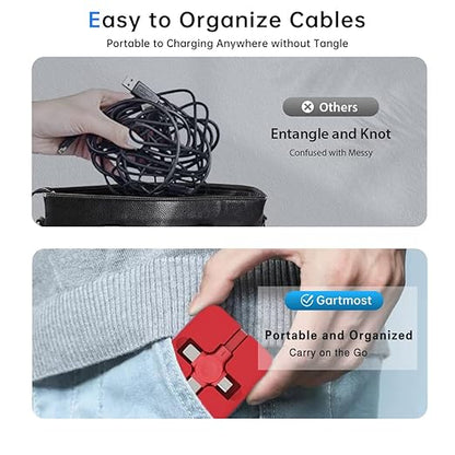 2 Pcs 3 in 1 Retractable Multi Chargers Cable(3.28FT) with USB C/Micro USB/IP and Phone Stand, Festivals and Birthday Gift for Your Family and Friends, Compatible with iPhone/Android/Tablet