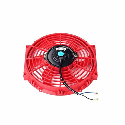 2PCS 10 inch Slim Fan Push Pull Electric Radiator Cooling 12V 80W Mount Universal Kit Red