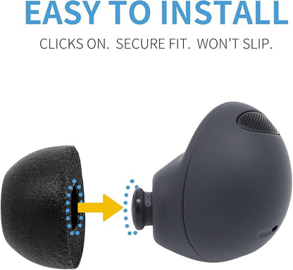 Comply TrueGrip | Premium Memory Foam Replacement Earbud Tips for Samsung Galaxy Buds2 Pro | Enhanced Comfort, Secure Fit, Superior Noise Isolation, Cleaning Tool | Black, Small (3 Pairs)