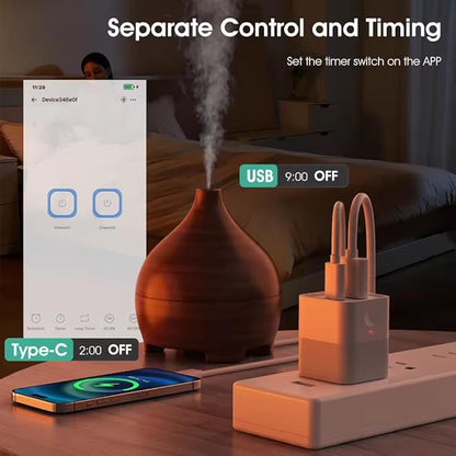 eWelink app Micro WiFi USB Type A Adaptor, Smart 5-12V DC Outlet Switch,Remote Timer Your USB Device by Phone app,Compatible with Alexa Google Home